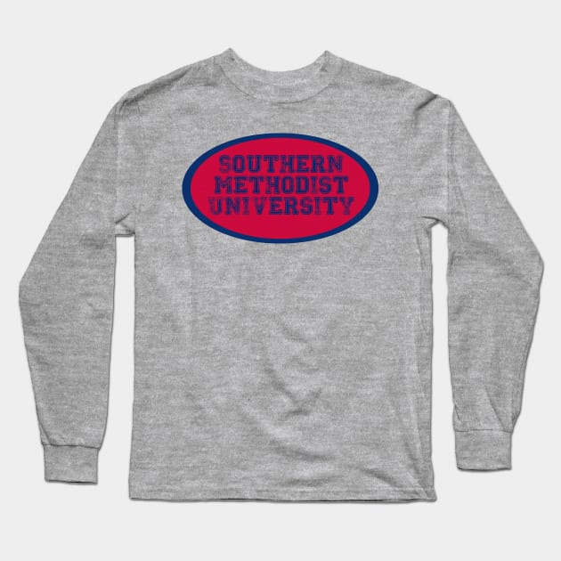 Southern Methodist University Oval Long Sleeve T-Shirt by one-broke-kid